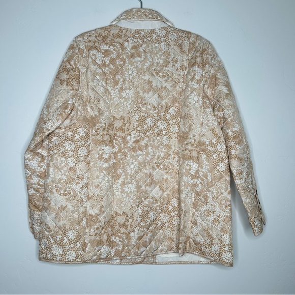 Chicos Floral Quilted Women's Jacket Cream White Size 3 (16/18) - Picture 2 of 13